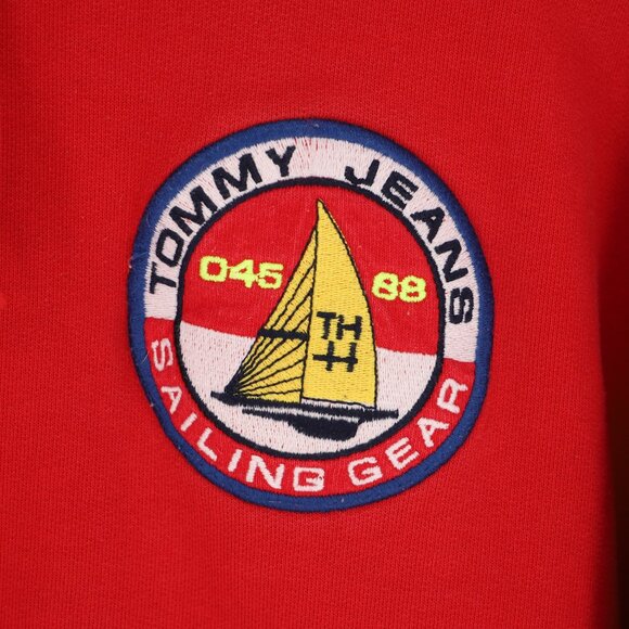 TOMMY JEANS 90s Inspired Sailing Logo Hoodie Red Size XL - Picture 7 of 11